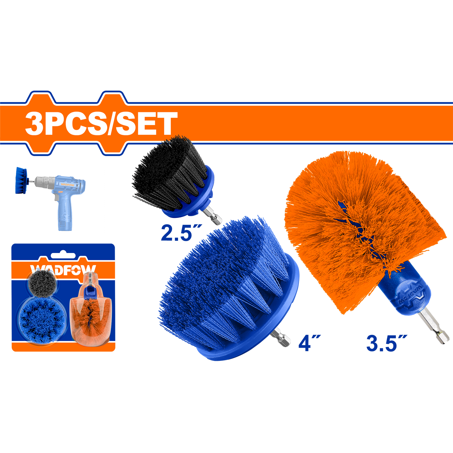 Wadfow Multipurpose brush set 3 Piece WND5401