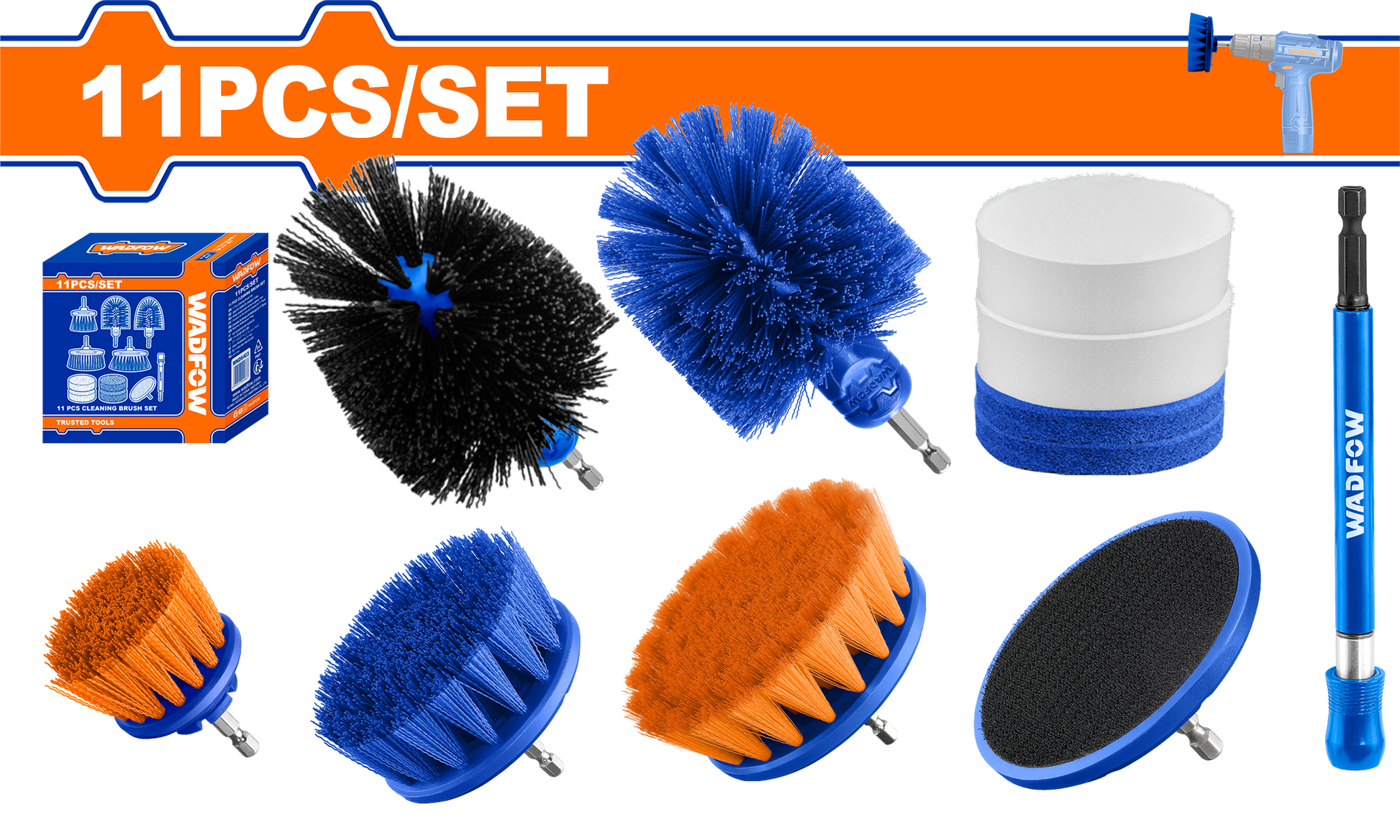 Wadfow Cleaning brush set 11 Piece WND5403