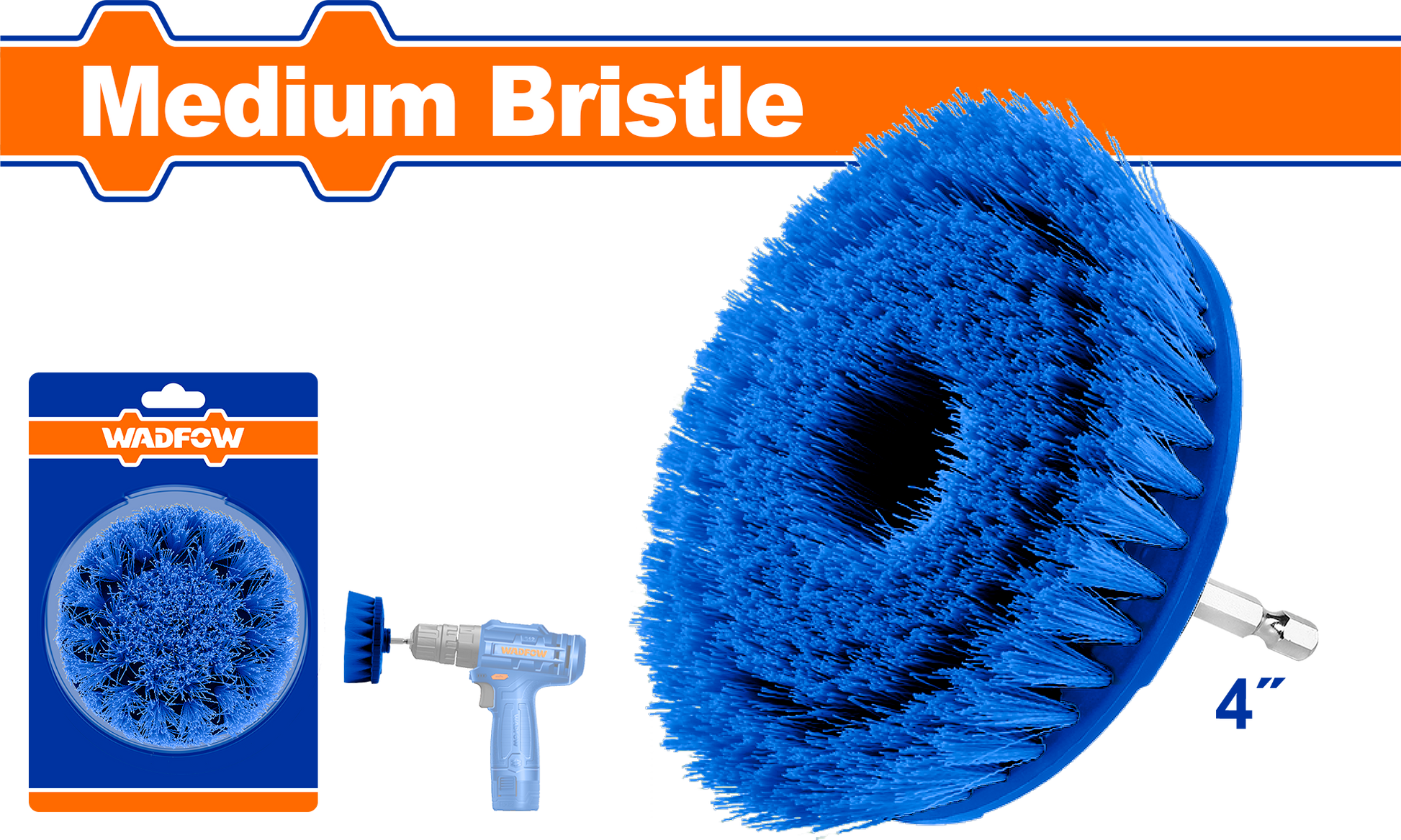 Wadfow Medium bristle brush 4" WNY2440