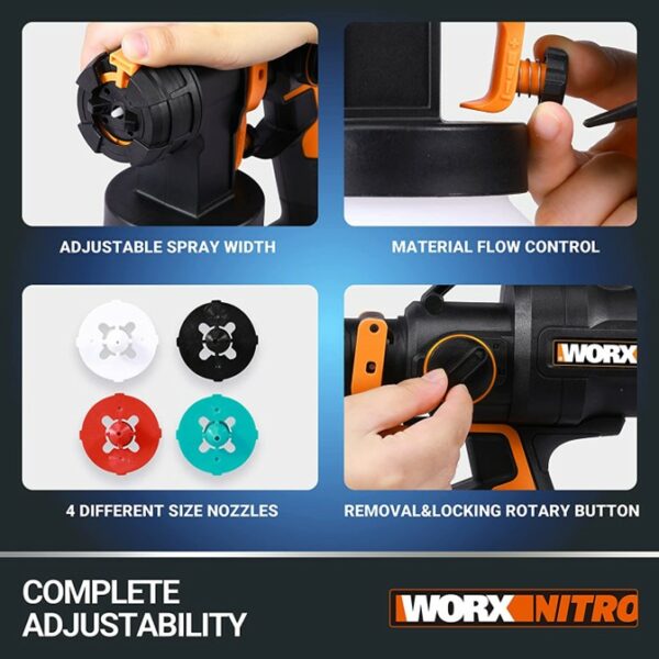 WORX NITRO Paint Sprayer Cordless Brushless Motor 20V | Tool Only