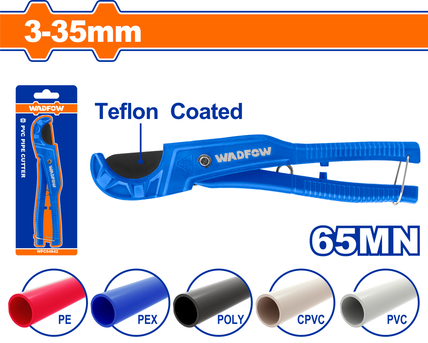 Wadfow PVC pipe cutter 3-35 mm WPC54636