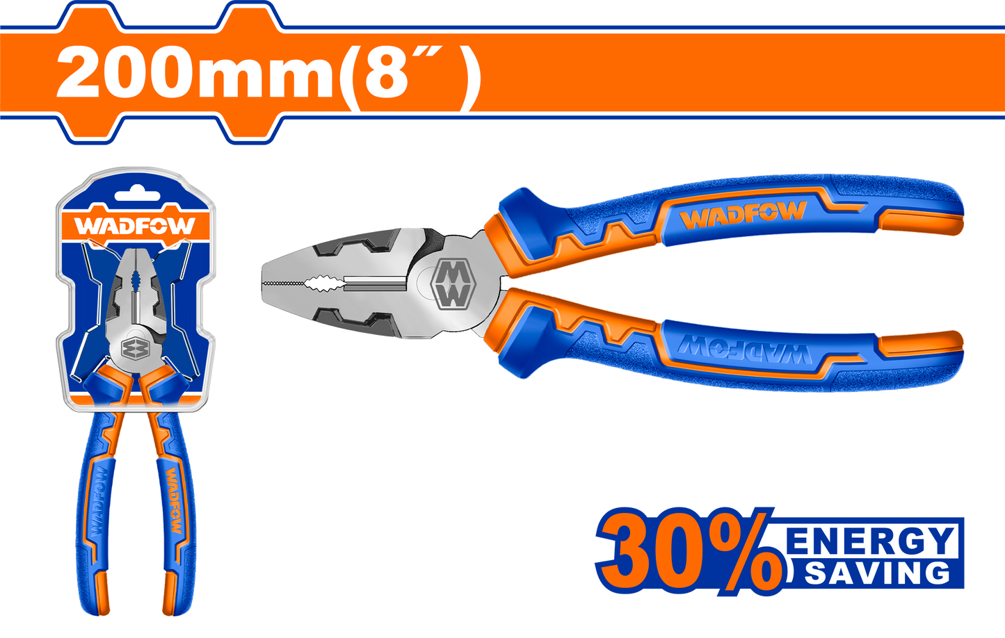 Wadfow High leverage combination pliers 8" WPL1718