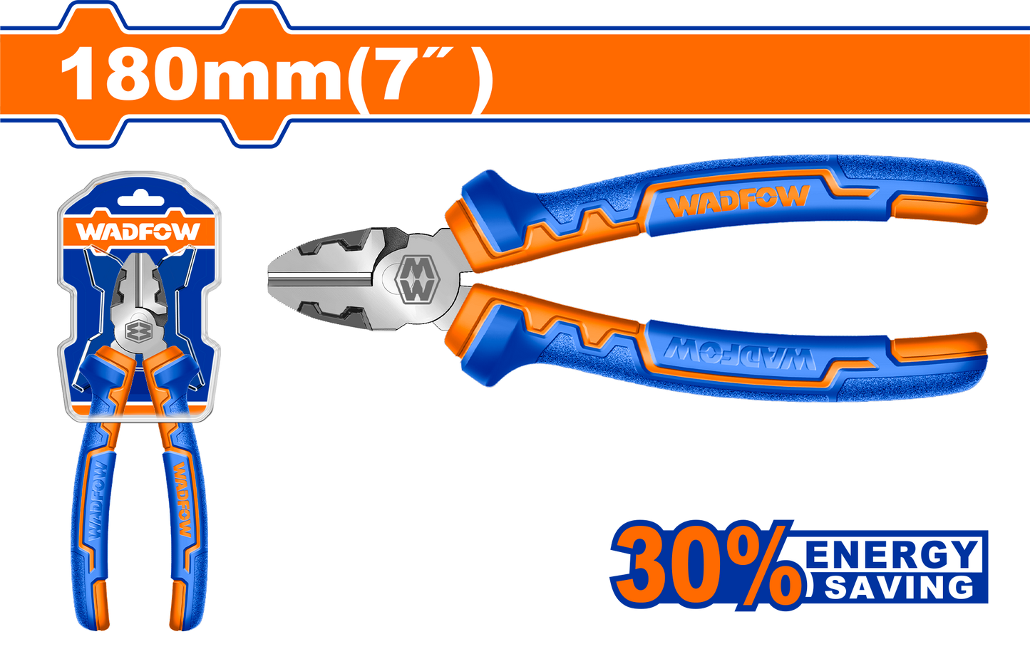 Wadfow High leverage diagonal cutting pliers 7" WPL3717