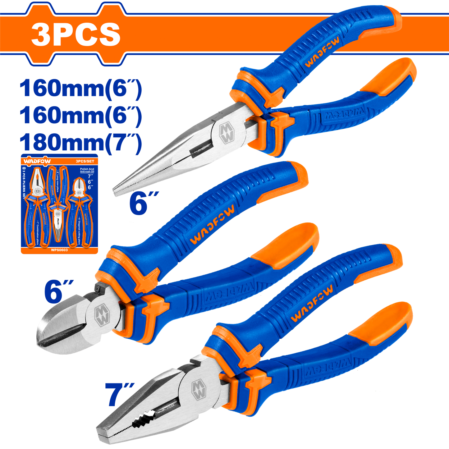 Wadfow Pliers set 3 Piece WPS0603