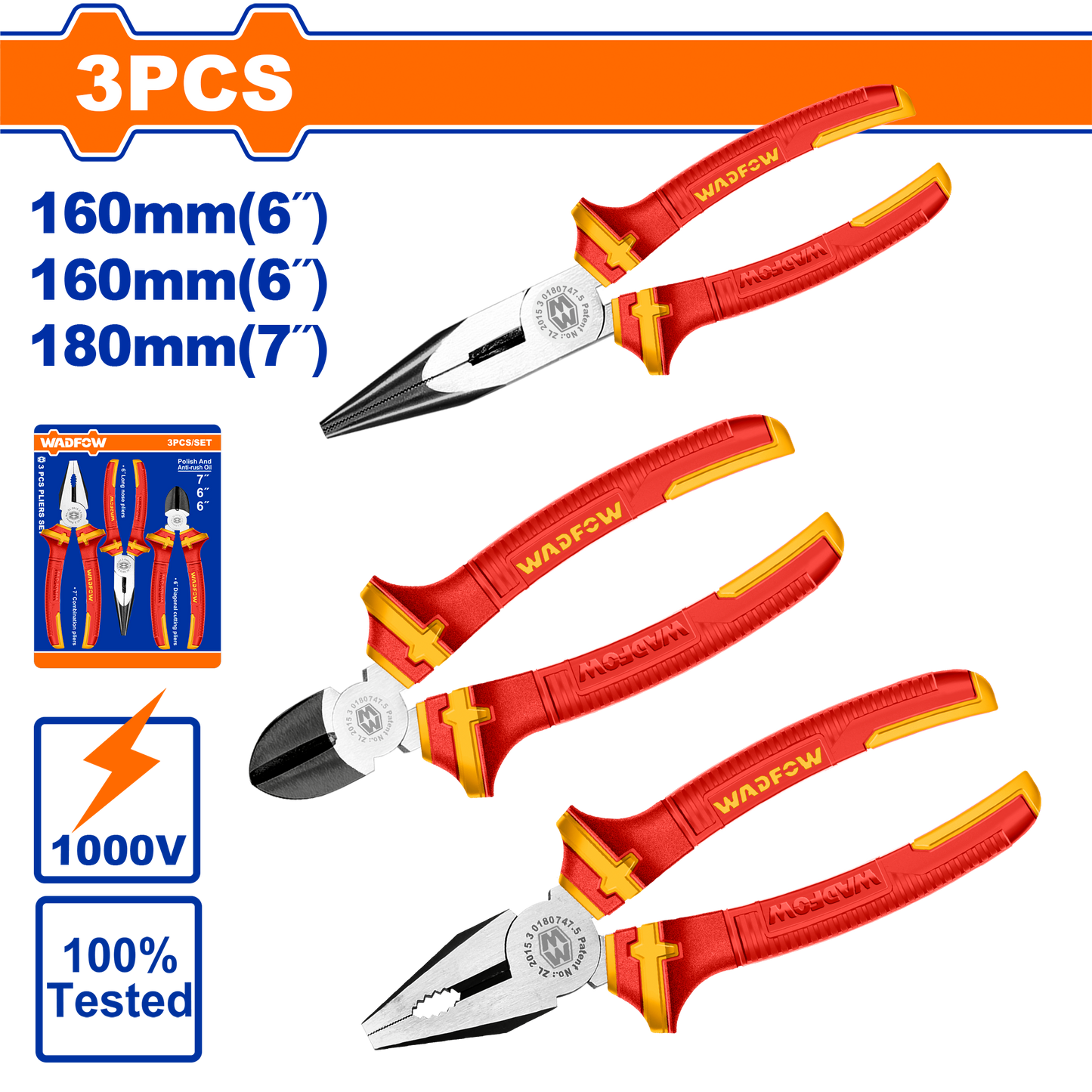 Wadfow Insulated pliers set 3 Piece Wadfow Insulated pliers set 3 Piece