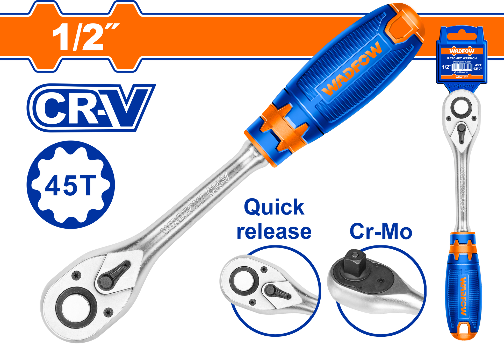 Wadfow 1/2" Ratchet wrench WRW1212