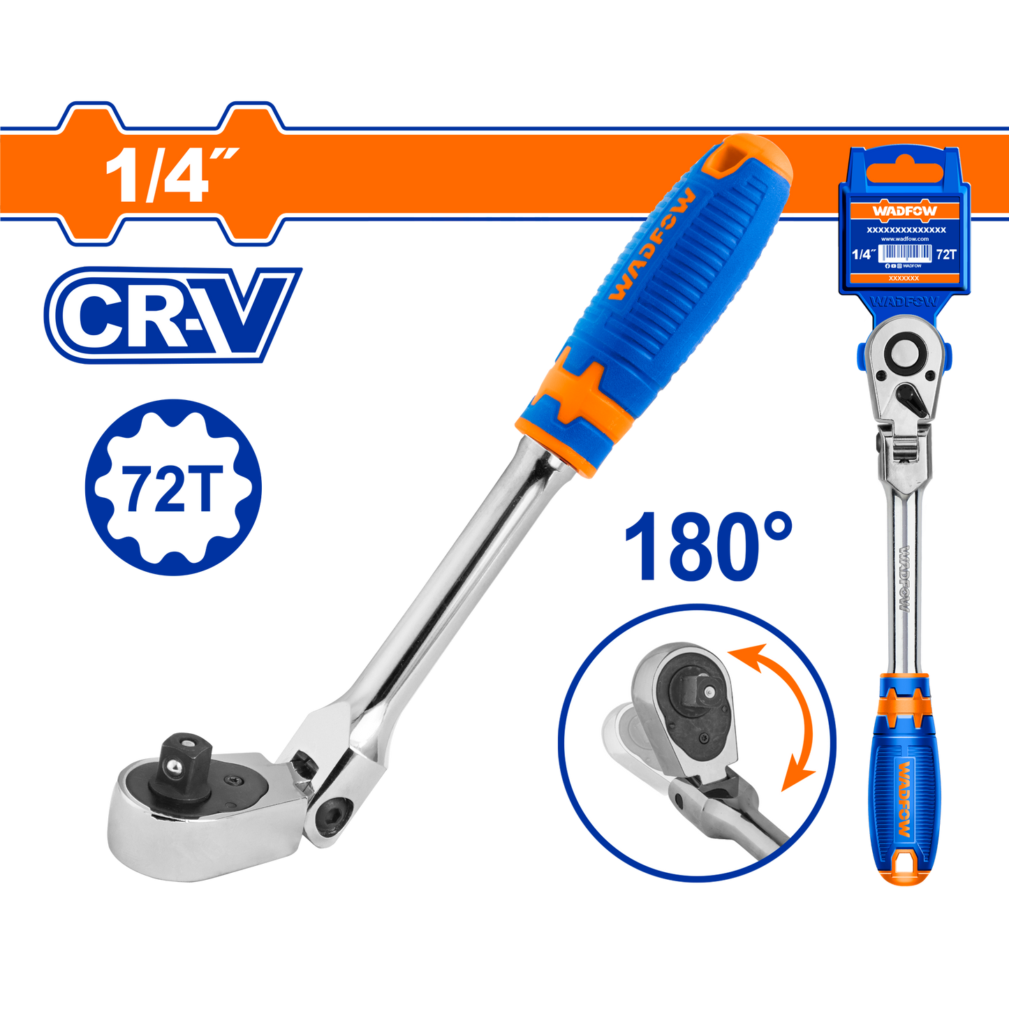 Wadfow 1/4" Dr. Flex head ratchet WRW4214