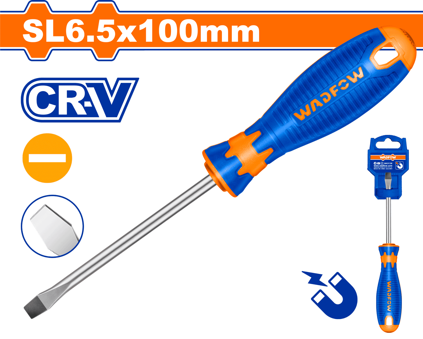 Wadfow Slotted screwdriver SL6.5x100mm WSD1264