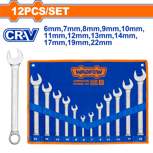 Wadfow Combination spanner set 12 Piece WSP1M12