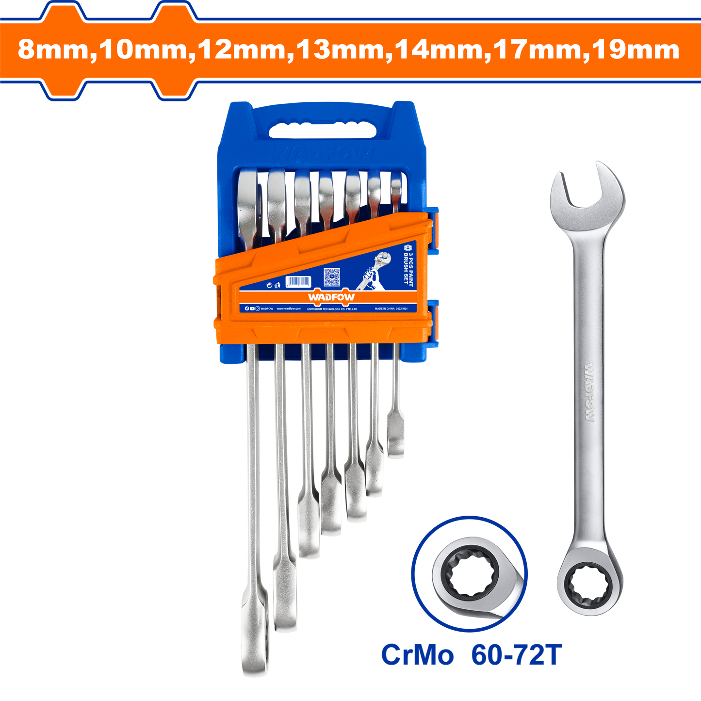 Wadfow Ratchet spanner set 7 Piece WSP4207