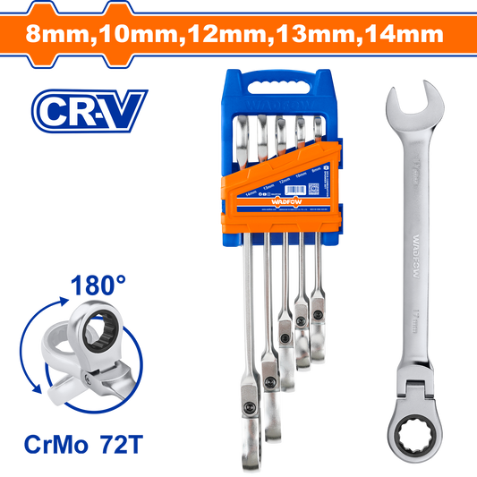 Wadfow Flexible ratchet spanner set 5 Piece WSP5205