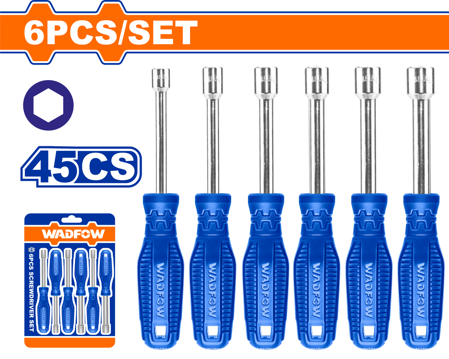 Wadfow Nut screwdriver set 6 Piece WSS24T6