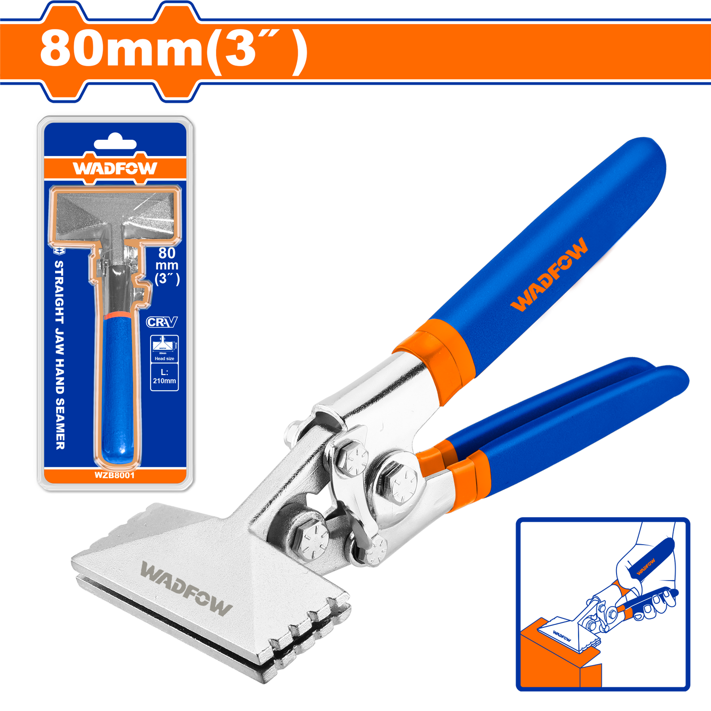 Wadfow Straight jaw hand seamer 3" WZB8001