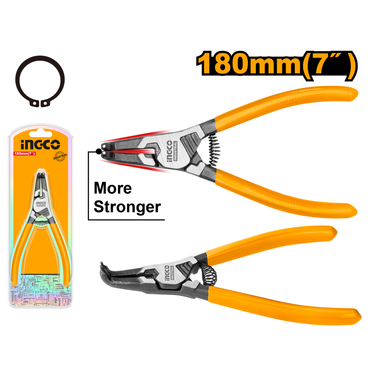 Ingco Bent Head And External Circlip Plier 180mm