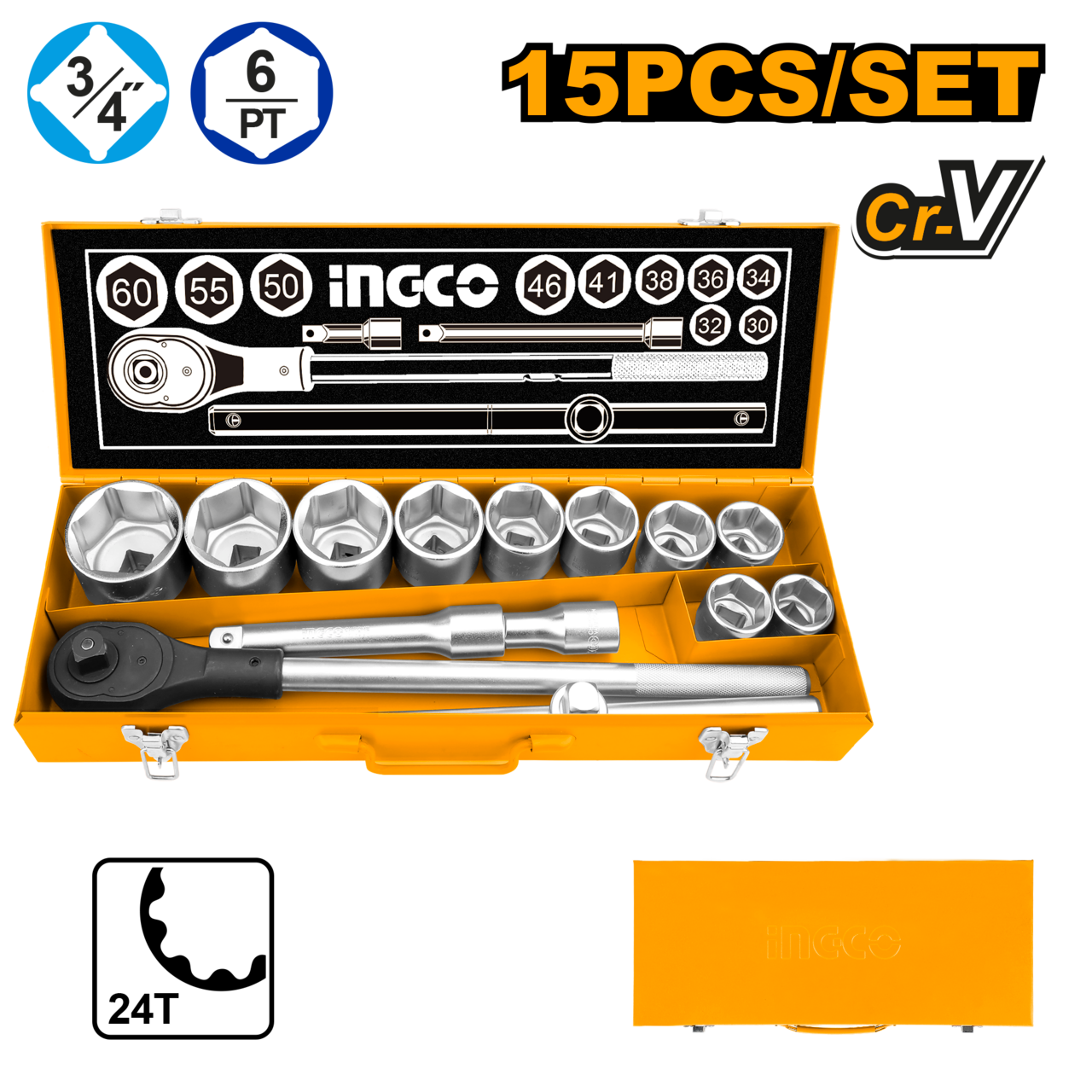 Ingco Socket Set 15Pcs