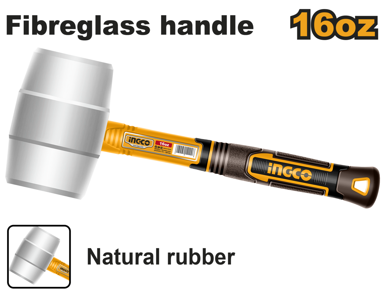 Ingco Rubber Hammer 450g