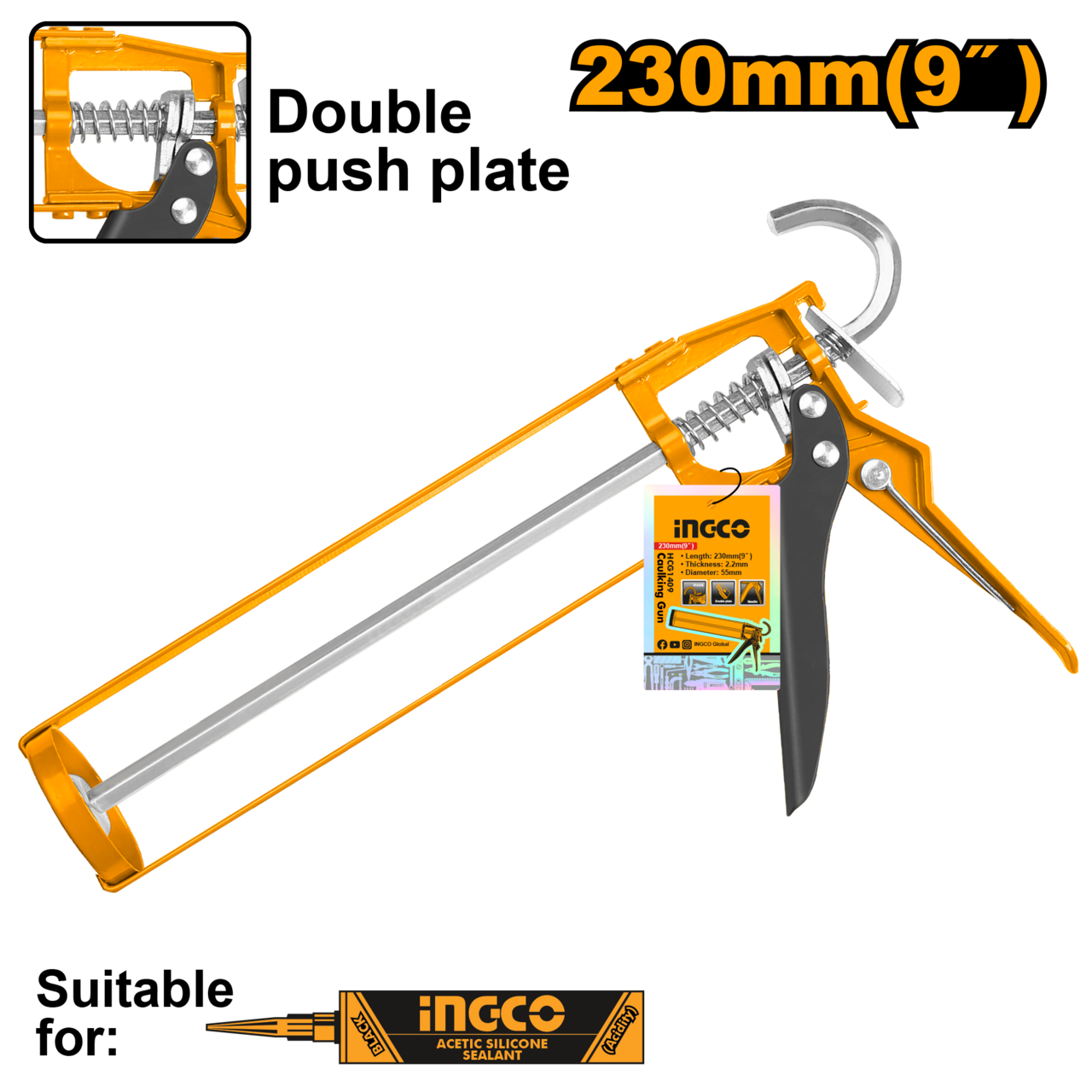 Ingco Skeleton Caulking Gun 230mm
