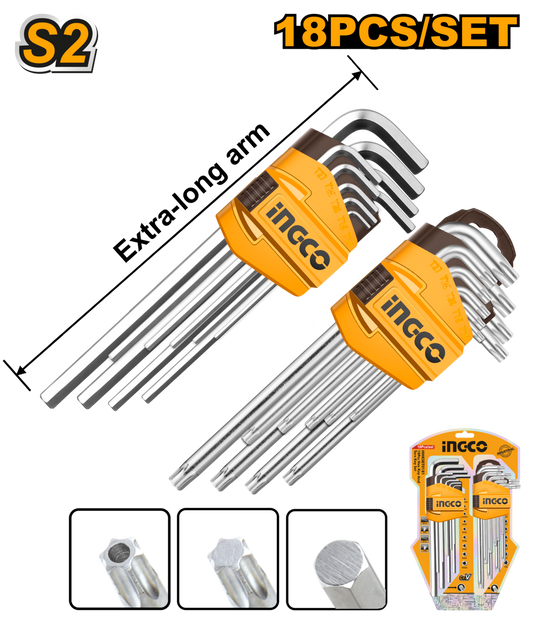 Ingco Allen Key And Torx Set 18pcs