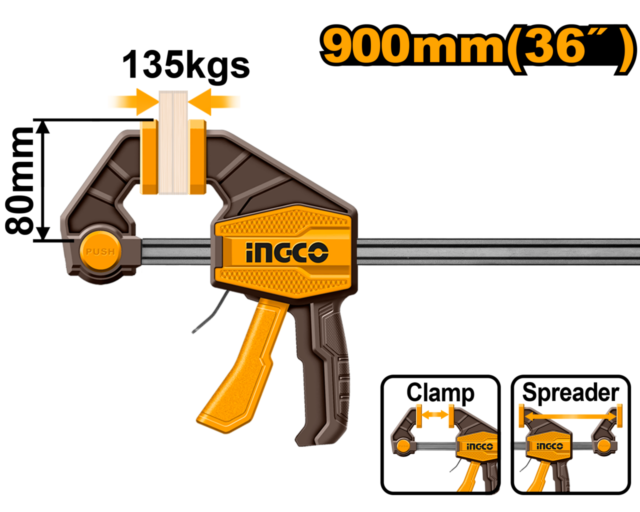 Ingco Quick Bar Clamp 900mm