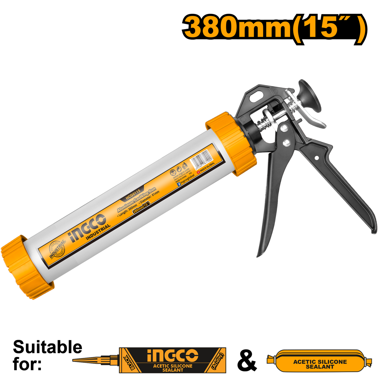 Ingco Aluminum Caulking Gun 380mm