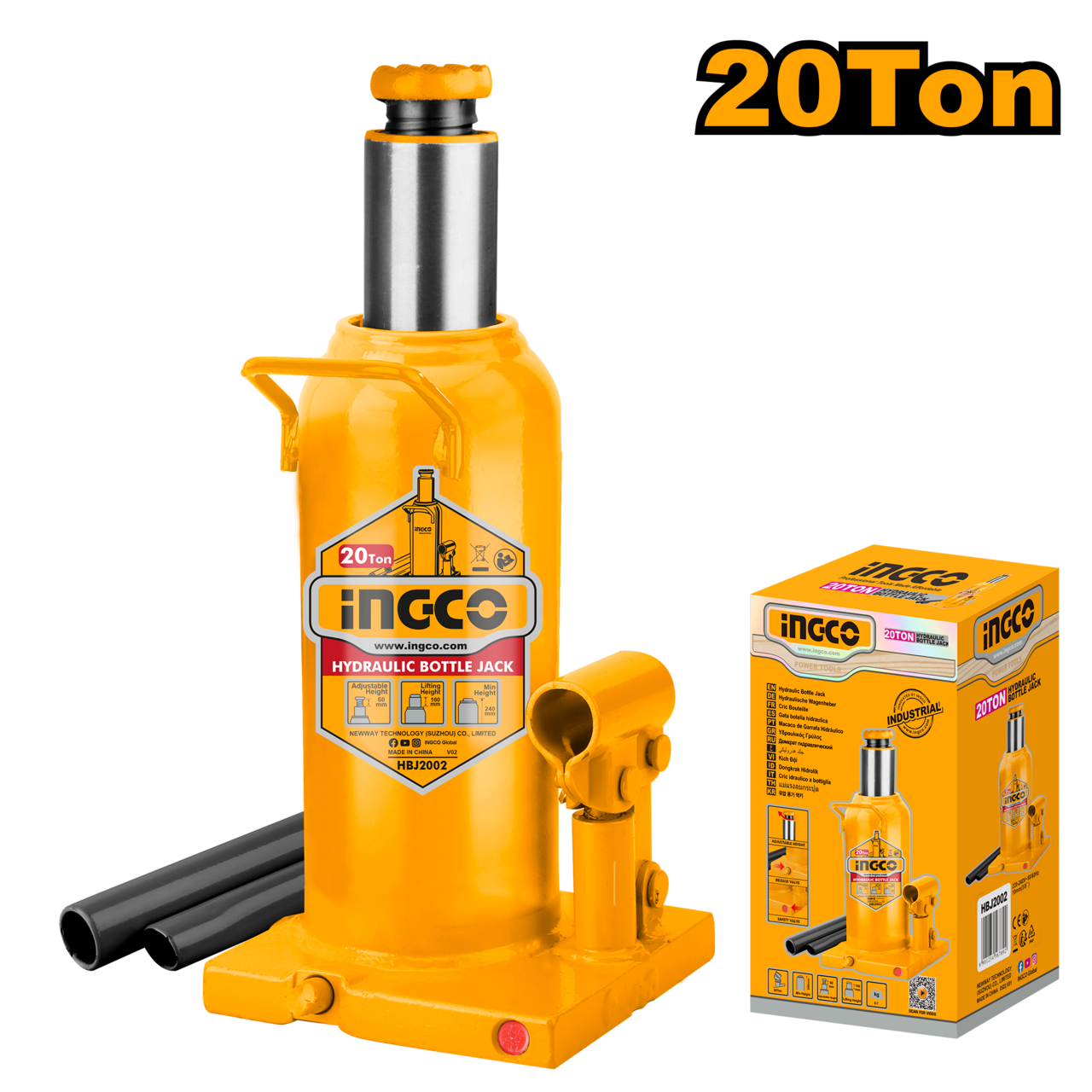 Ingco Hydraulic Bottle Jack 20 Ton