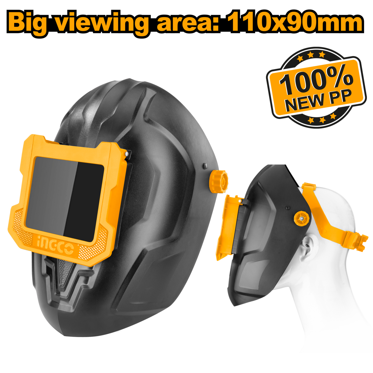 Ingco Welding Mask Wide View 110mm X 90MM