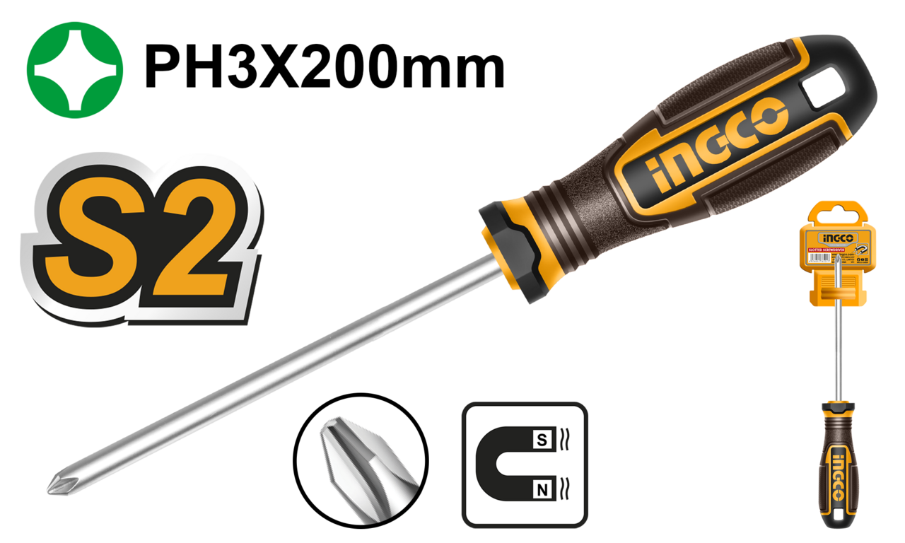 Ingco Phillips screwdriver PH3 X 200mm