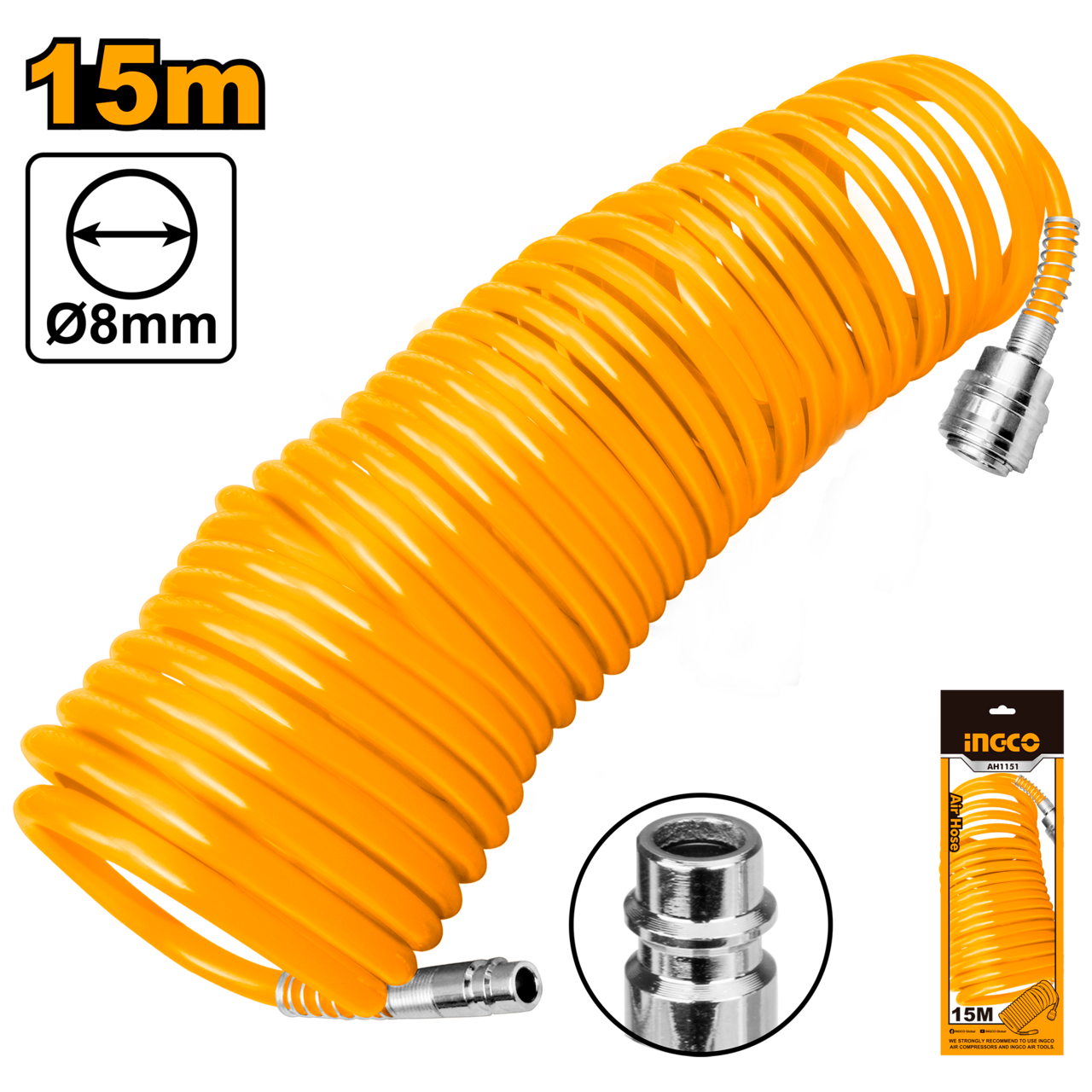 Ingco Air Hose 8mm X 15m