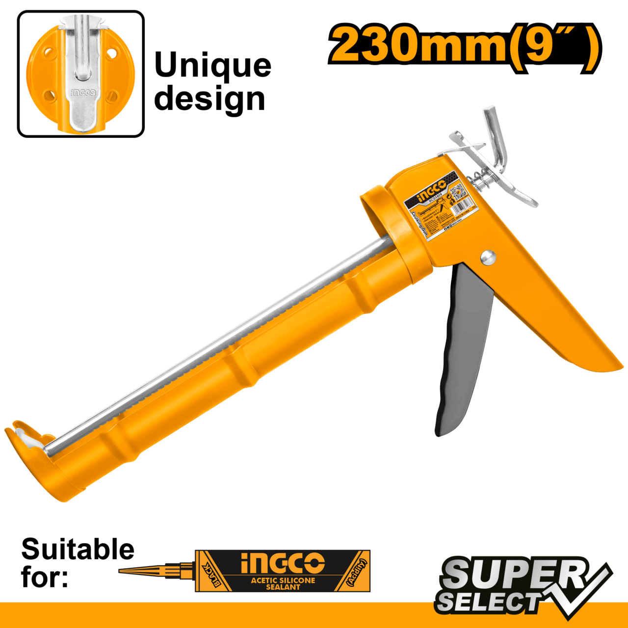Ingco Half Barrel Caulking Gun 230mm