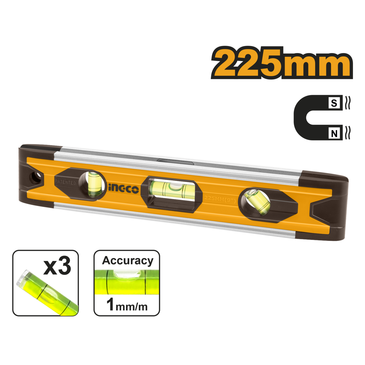 Ingco Mini Spirit Level 225mm