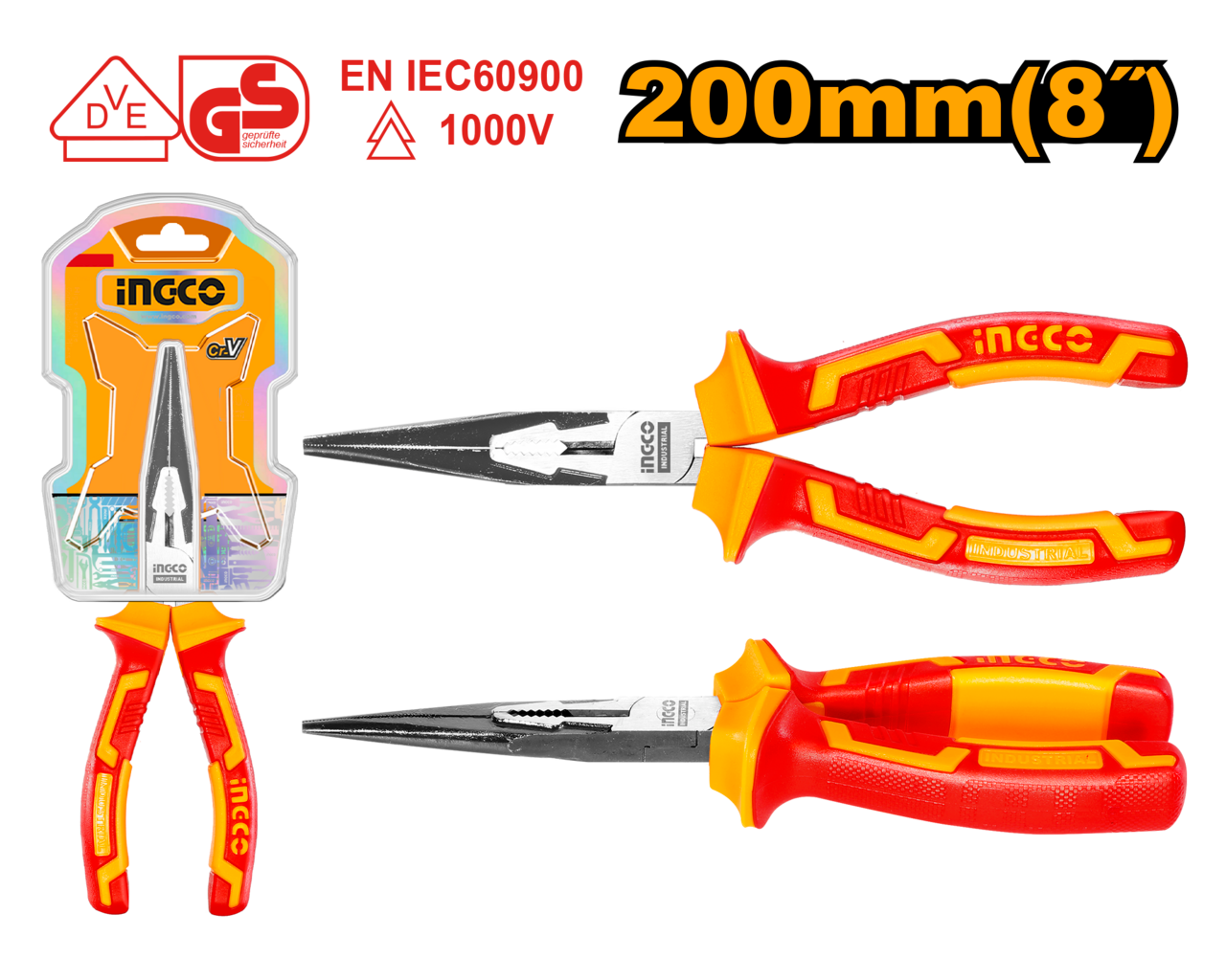 Ingco Longnose Plier Insulated 200mm