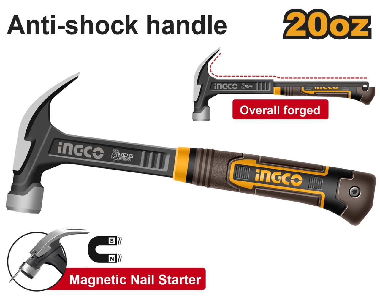 Ingco Claw Hammer 560g