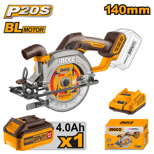 Ingco 20V Lithium-Ion Circular Saw 140mm