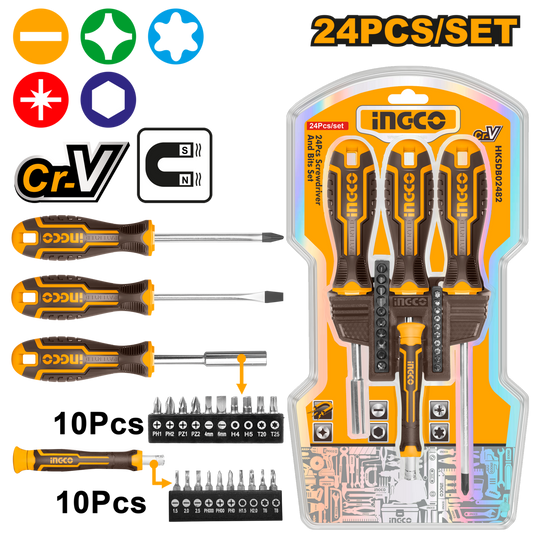 Ingco 24 Piece screwdriver and bits set