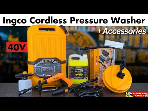 Ingco Cordless Pressure Washer 40V and accessories review