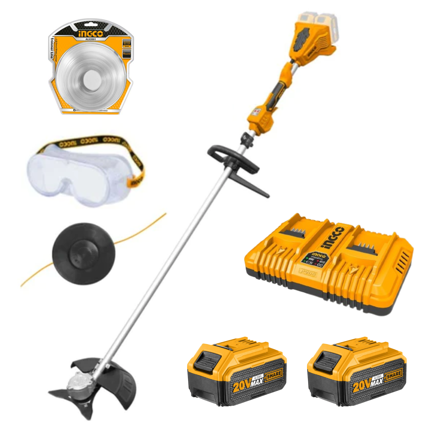 Ingco Cordless Brush Cutter Trimmer 40V Li Ion Kit Northern Bolt Tool