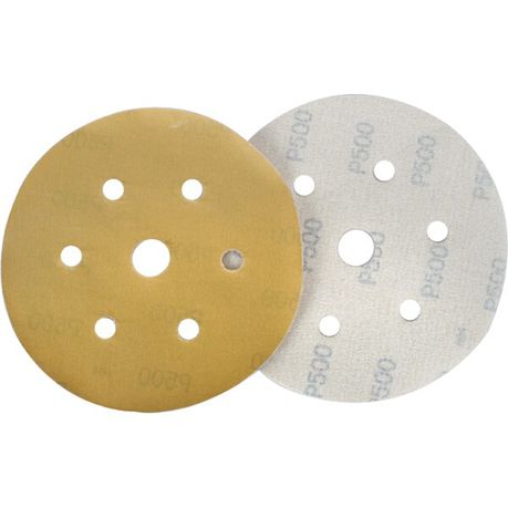 Gold Disc (50 Pieces) 220 Grit 150Mm X 6+1 Holes Hook And Loop freeshipping - Africa Tool Distributors