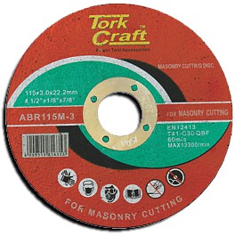 Tork Craft CUTTING DISC MASONRY 115 x 3.0 x 22.22MM
