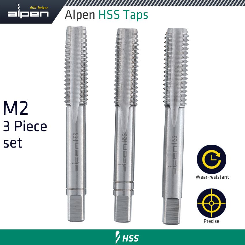Hand Tap Set In Pouch M2 Hss 0.5Mm Pitch freeshipping - Africa Tool Distributors