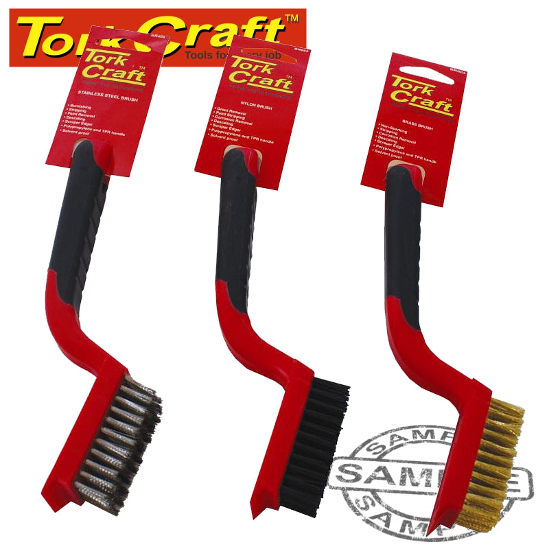 Soft Grip Wide Brush Set Brass Stainless Nylon In Blister Tcw freeshipping - Africa Tool Distributors