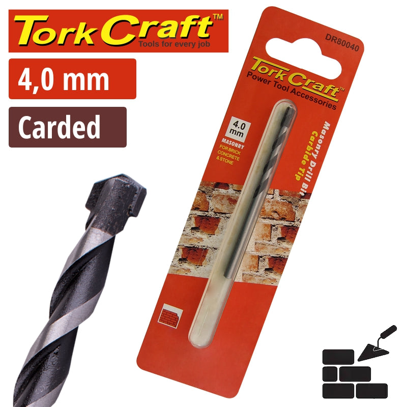 Drill Bit Masonry/Concrete 4.0Mm 1/Card freeshipping - Africa Tool Distributors