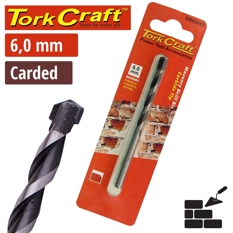 Drill Bit Masonry/Concrete 6.0Mm 1/Card freeshipping - Africa Tool Distributors