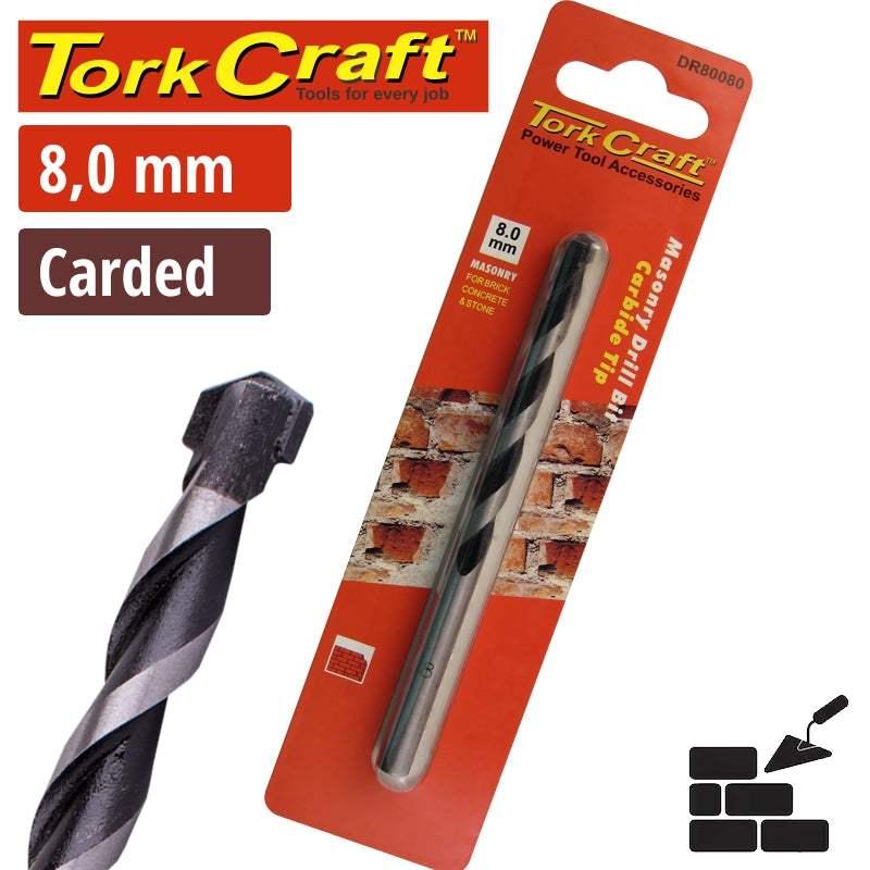 Drill Bit Masonry/Concrete 8.0Mm 1/Card freeshipping - Africa Tool Distributors
