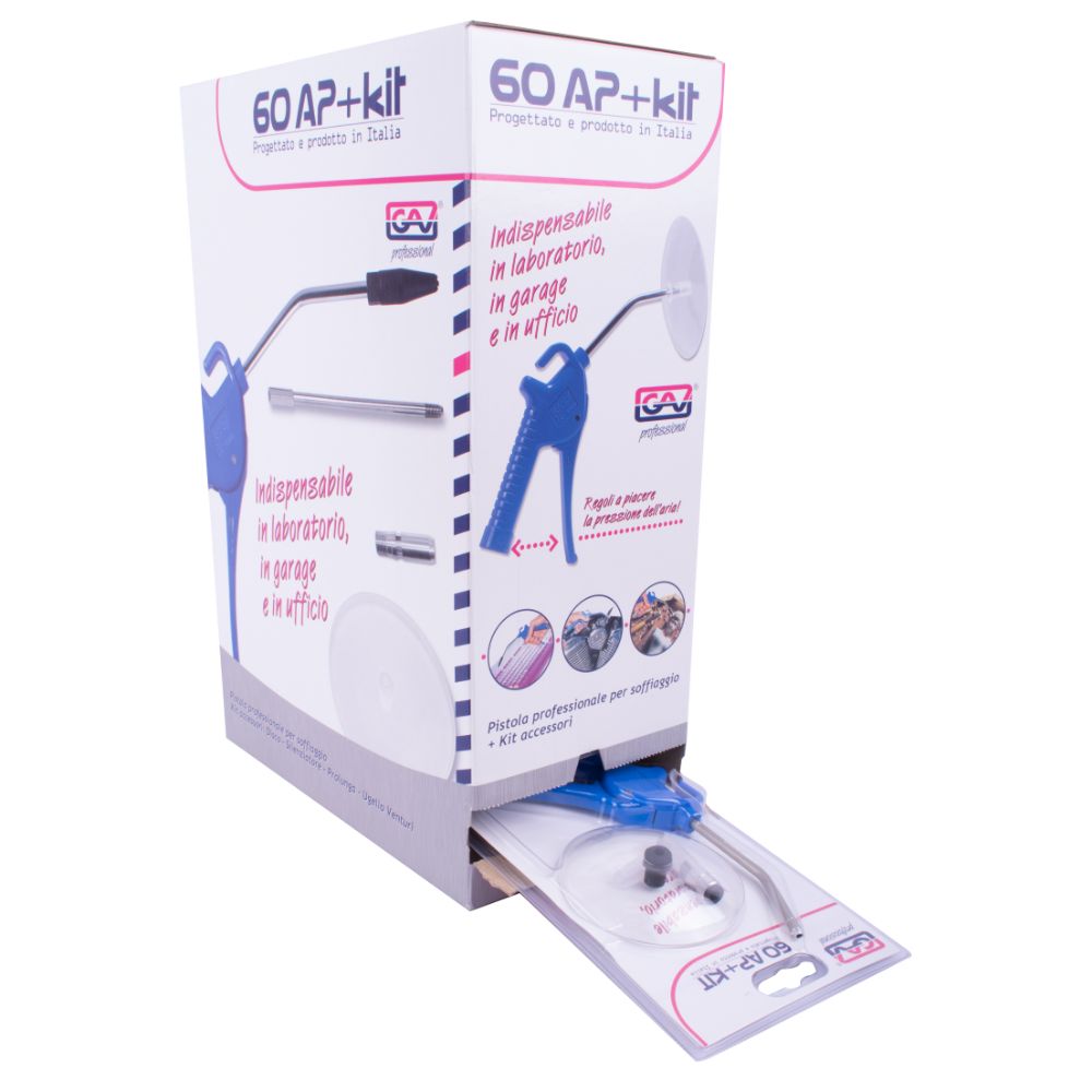 Gav Air Blow Gun With Long Nozzle + Acc Kit For 60Ap X15