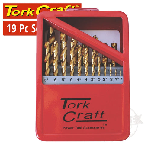 Drill Bit Set 19Pce Tin. Coated Metal Case freeshipping - Africa Tool Distributors