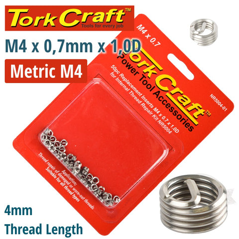 Tork Craft Thread Repair Kit M4 X 0.7 X1.0D Repl. Inserts For Nr5004 freeshipping - Africa Tool Distributors