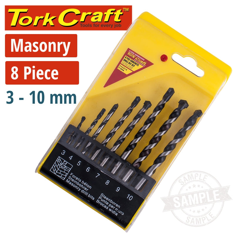 Tork Craft Masonry Drill Bit Set 8Pc 3-4-5-6-7-8-9-10Mm – Northern