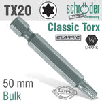 Torx Tx20 X 50Mm Classic Power Bit Bulk freeshipping - Africa Tool Distributors