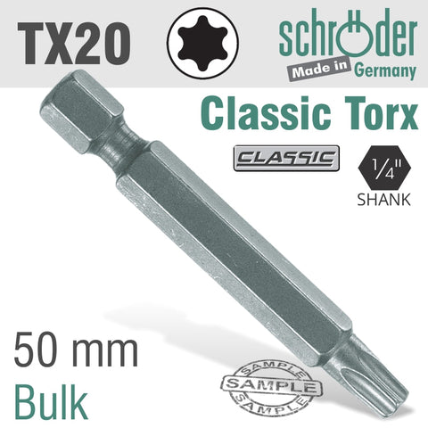 Torx Tx20 X 50Mm Classic Power Bit Bulk freeshipping - Africa Tool Distributors