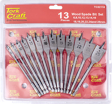 Spade Bit Set 13Pce Double Blister freeshipping - Africa Tool Distributors